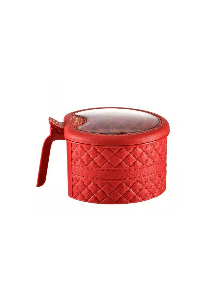 Spaceshoop 3 Compartments Seasoning Box With Lid and Handle Faux Leather Look Spice Pots - Image 1