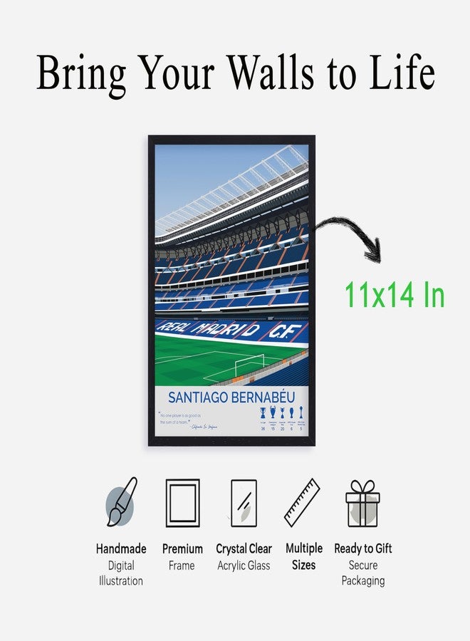 QUOTE - UNQUOTE ART Real Madrid - Santiago Bernabeu Frame - 11x14 inches - Black Frame - Image 5