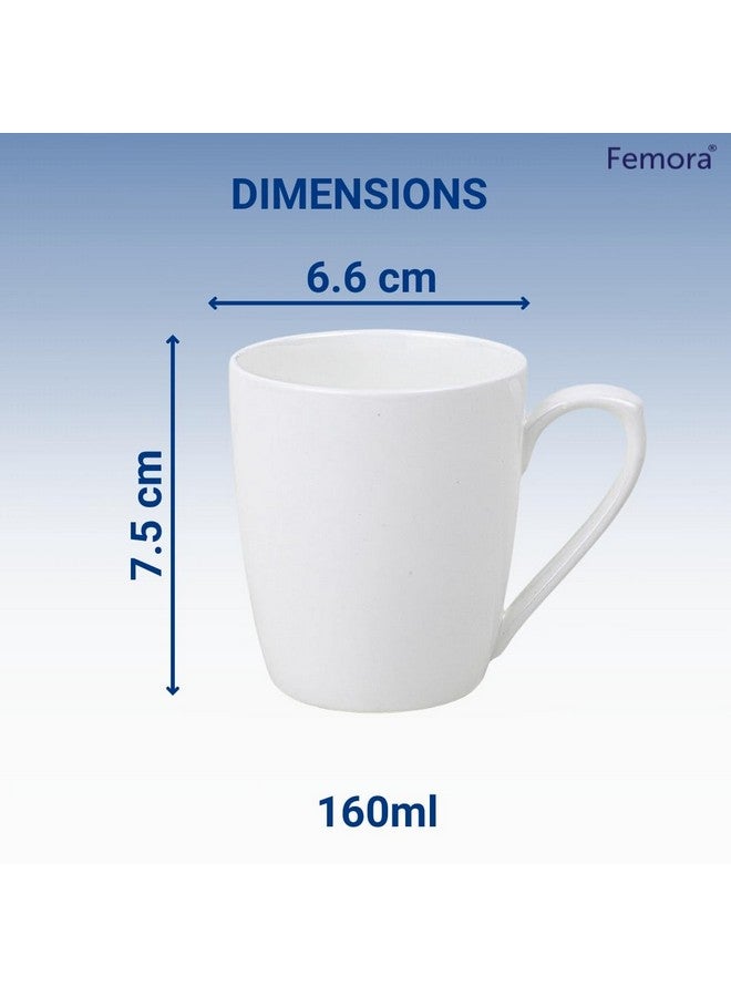 Femora Desh ki Mitti Ceramic Coffee & Tea Cup Set of 6, 160 ML, White - Image 4