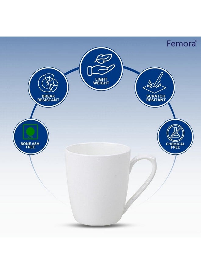 Femora Desh ki Mitti Ceramic Coffee & Tea Cup Set of 6, 160 ML, White - Image 3