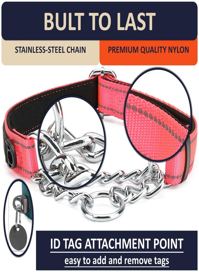 DEYACE Martingale Collar for Dogs Large Breed, Adjustable Reflective Stainless Steel Chain Collar with Comfortable Soft Padded for Training Dogs - Image 3