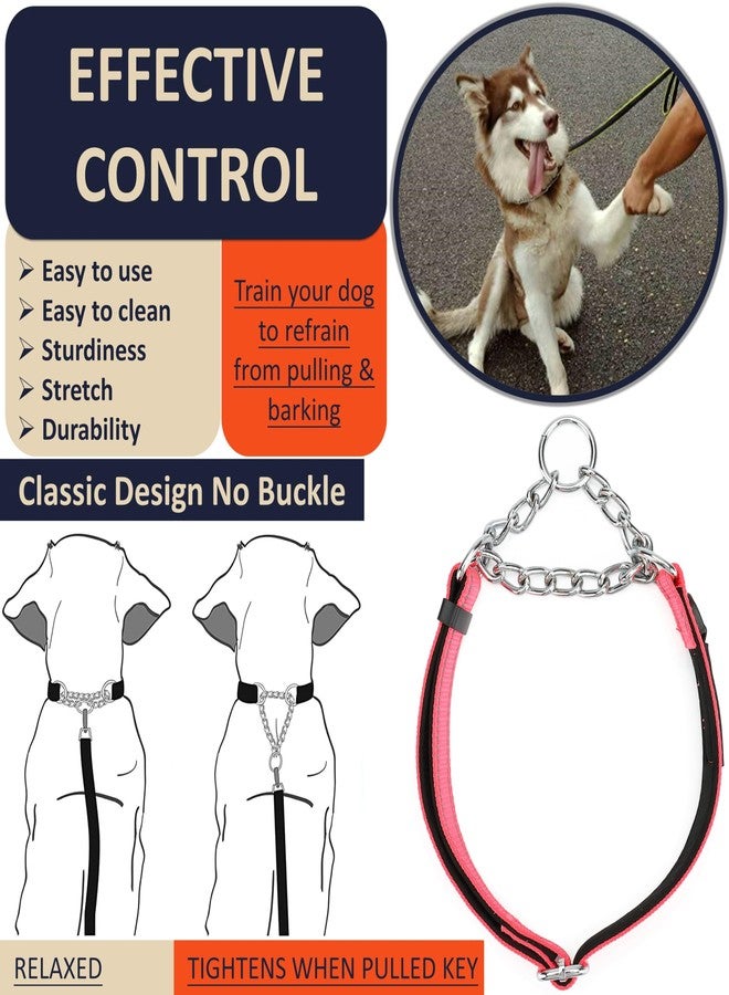 DEYACE Martingale Collar for Dogs Large Breed, Adjustable Reflective Stainless Steel Chain Collar with Comfortable Soft Padded for Training Dogs - Image 2