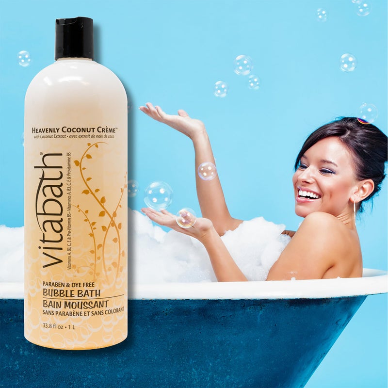 Vitabath Heavenly Coconut CrÃ¨me Bubble Bath Rich Foaming Bubbly Soak & Relaxing Aromatherapy Moisturizing & Nourishing Indulgent Suds for Women & Men All Skin Types - 33.8 fl oz - Image 3