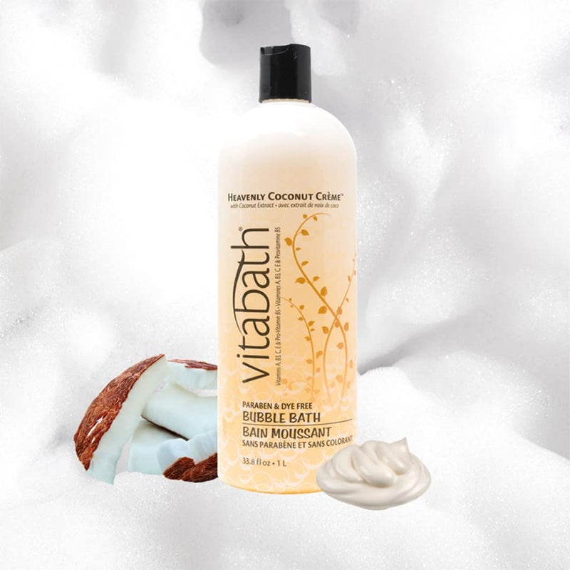 Vitabath Heavenly Coconut CrÃ¨me Bubble Bath Rich Foaming Bubbly Soak & Relaxing Aromatherapy Moisturizing & Nourishing Indulgent Suds for Women & Men All Skin Types - 33.8 fl oz - Image 4