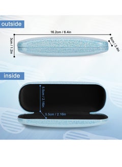 KASTWAVE 3 Pieces Hard Shell  Pu Leather Eyeglasses Case, Portable Protective Sunglasses Case, Glitter Glasses Case with Microfiber Cleaning Cloth for Men Women Girl Travel Study Work, Laser Myopia Mirror Box  - Image 5