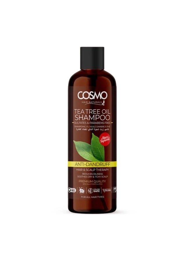 كوزمو شامبو زيت شجرة الشاي  كوزمو مضاد للقشرة وخالي من الكبريتات والبارابين 480ملي
