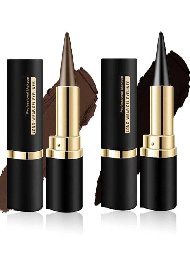 BANGFENG 2Pcs Ultra-Pigmented Black&Brown Eyeliner - delineador de ojos for Bold, Goth-Inspired Looks, Waterproof & Smudge-Proof Formula, Long-Lasting & Intense Color for Dramatic and Smoky Eyes Makeup - Image 1