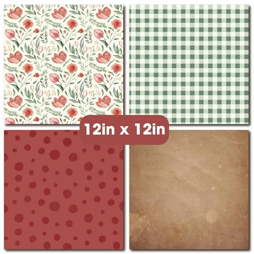Desecraft Vintage Berry12x12 Scrapbooking Cardstock Decorative Paper for Card Making Background Origami Textured Decorative Scrapbook Paper Scrapbook Materials Supplies - Image 2