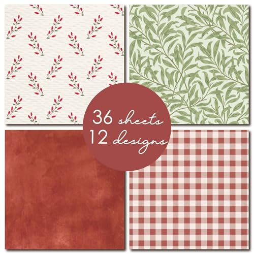 Desecraft Vintage Berry12x12 Scrapbooking Cardstock Decorative Paper for Card Making Background Origami Textured Decorative Scrapbook Paper Scrapbook Materials Supplies - Image 4