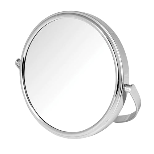 Model's Choice JERDON Tabletop Vanity Makeup Mirror with Chrome Finish – 5.5” Diameter Mirror with 5X-1X Magnification – Model MC109C - Image 1