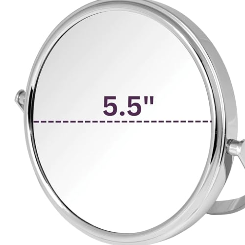 Model's Choice JERDON Tabletop Vanity Makeup Mirror with Chrome Finish – 5.5” Diameter Mirror with 5X-1X Magnification – Model MC109C - Image 3