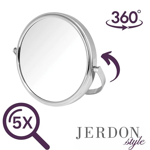 Model's Choice JERDON Tabletop Vanity Makeup Mirror with Chrome Finish – 5.5” Diameter Mirror with 5X-1X Magnification – Model MC109C - Image 5
