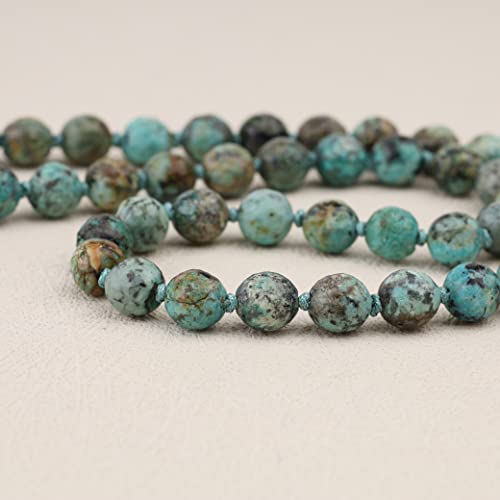 GAVU Handmade African Turquoise Necklace for Men, Crystal Beaded Necklace for Men 20" - Image 5