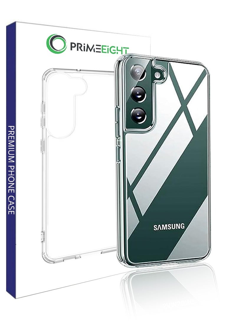 برايميت جراب حماية سامسونج اس 23 بلس شفاف كريستالي ذو حواف منحنيه مقاومه للصدمات و ضد الخدش ومضاد للاصفرار كفر حافظة متوافق مع سامسونج اس23 بلس شفاف ناصع كرستال. - Image 1