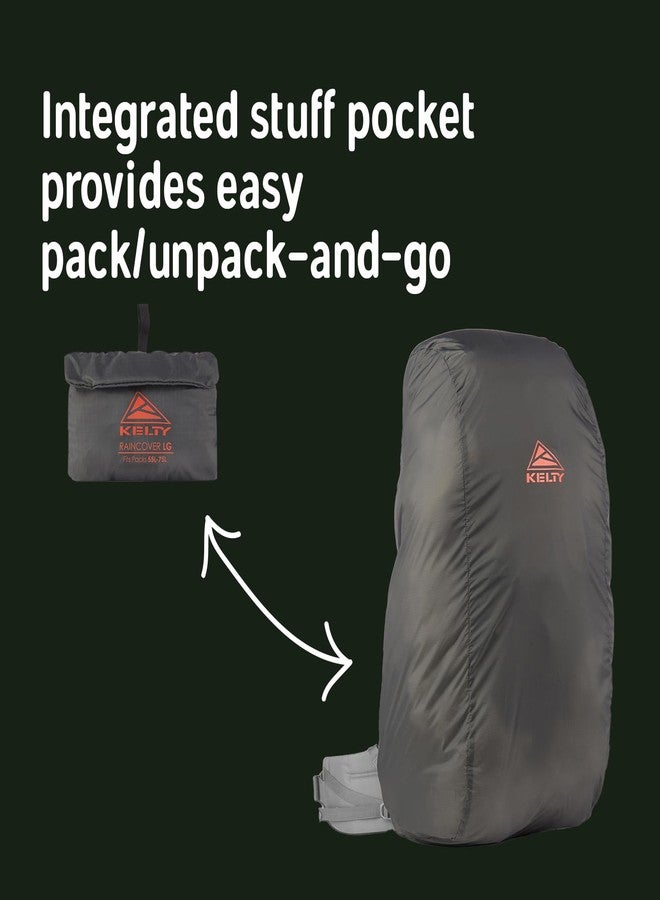 Kelty Backpack Rain Cover, Water Proof Cover for Hiking and Backpacking Packs 30 to 105 Liters, Elastic Cinch, Integrated Stuff Pocket, 2024 Update (Large (55-75L)) - Image 5