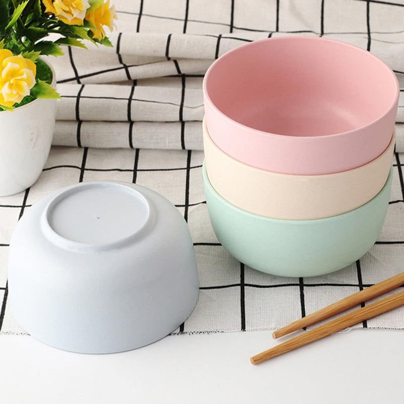 8 Piece Lightweight Fiber Rice Bowls Set Microwave Safe Eco Friendly Dinnerware - Image 5