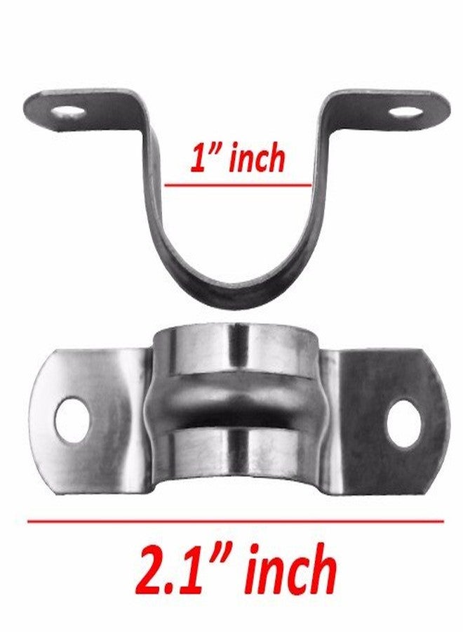 Wideskall® 1" inch Heavy Duty Pipe Tube Conduit Steel Hanger U Strap Clamps Clip w/Screws (Pack of 4) - Image 3