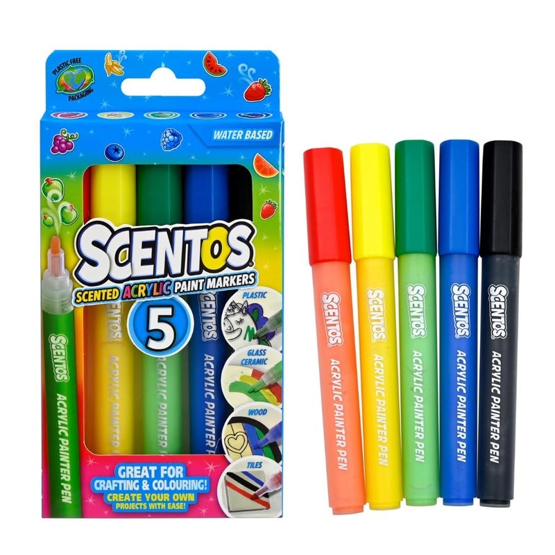 Scentos Classic Scented Markers for Kids Ages 4-8 - Colored Markers for School - Coloring Book Markers By Fratelli (Acrylic Markers 5s) - Image 3