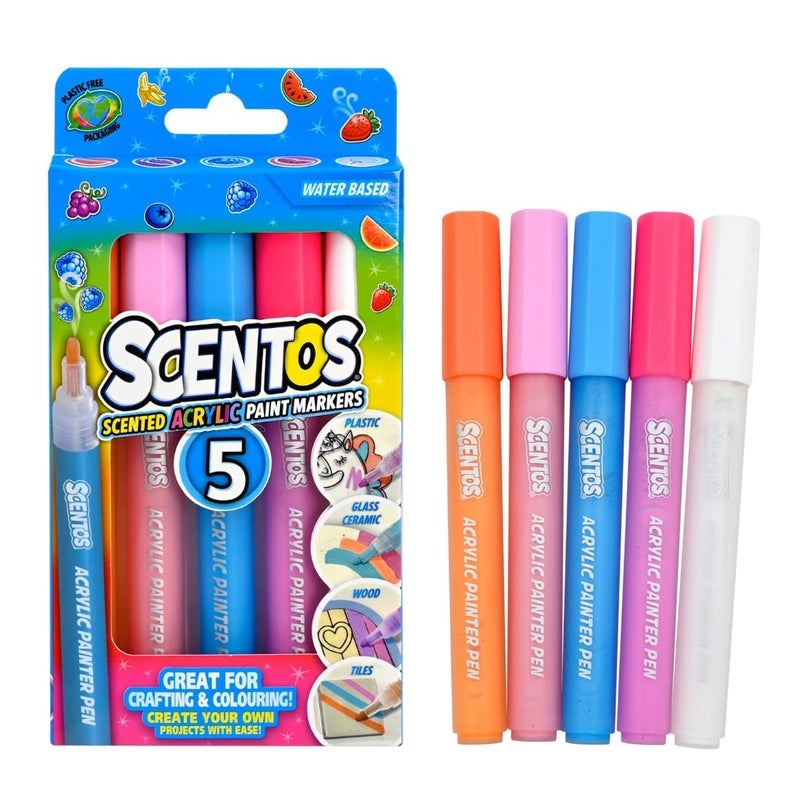 Scentos Classic Scented Markers for Kids Ages 4-8 - Colored Markers for School - Coloring Book Markers By Fratelli (Acrylic Markers 5s) - Image 4