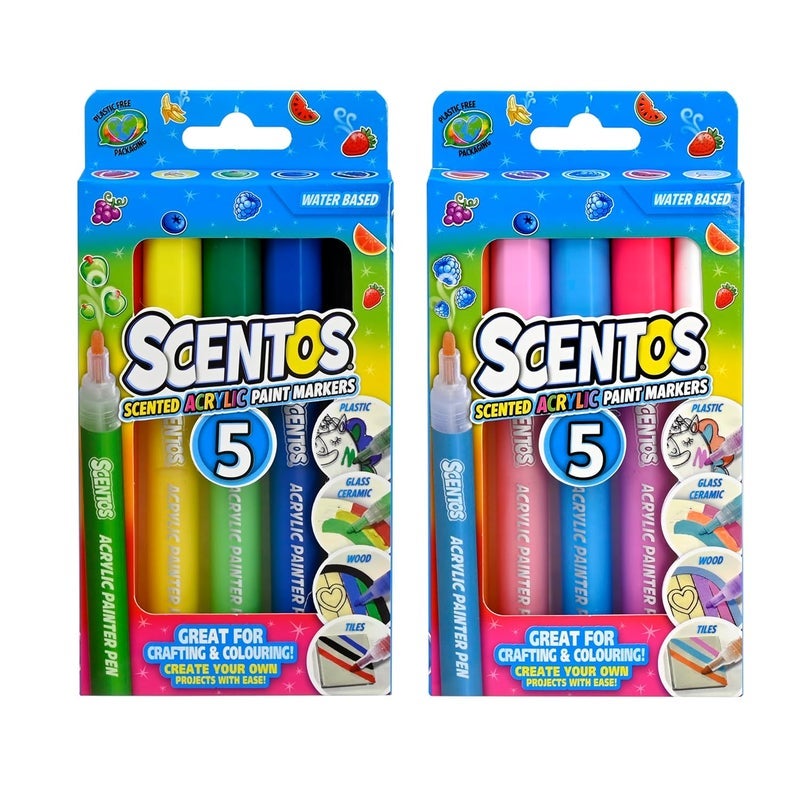 Scentos Classic Scented Markers for Kids Ages 4-8 - Colored Markers for School - Coloring Book Markers By Fratelli (Acrylic Markers 5s) - Image 1