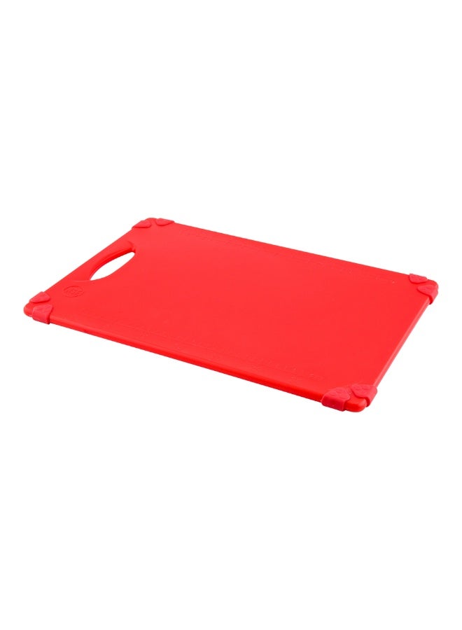 Restaurantware 12" x 18" Red Durable Plastic Cutting Board - Rubber Corner Grips Prevent Slipping - Color-Coded for HACCP-Compliant - Measurement Markers for Precise Cutting - Dishwashable - 1-CT - Image 1