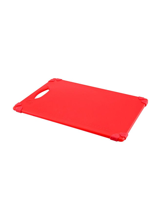 Restaurantware 12" x 18" Red Durable Plastic Cutting Board - Rubber Corner Grips Prevent Slipping - Color-Coded for HACCP-Compliant - Measurement Markers for Precise Cutting - Dishwashable - 1-CT - Image 4