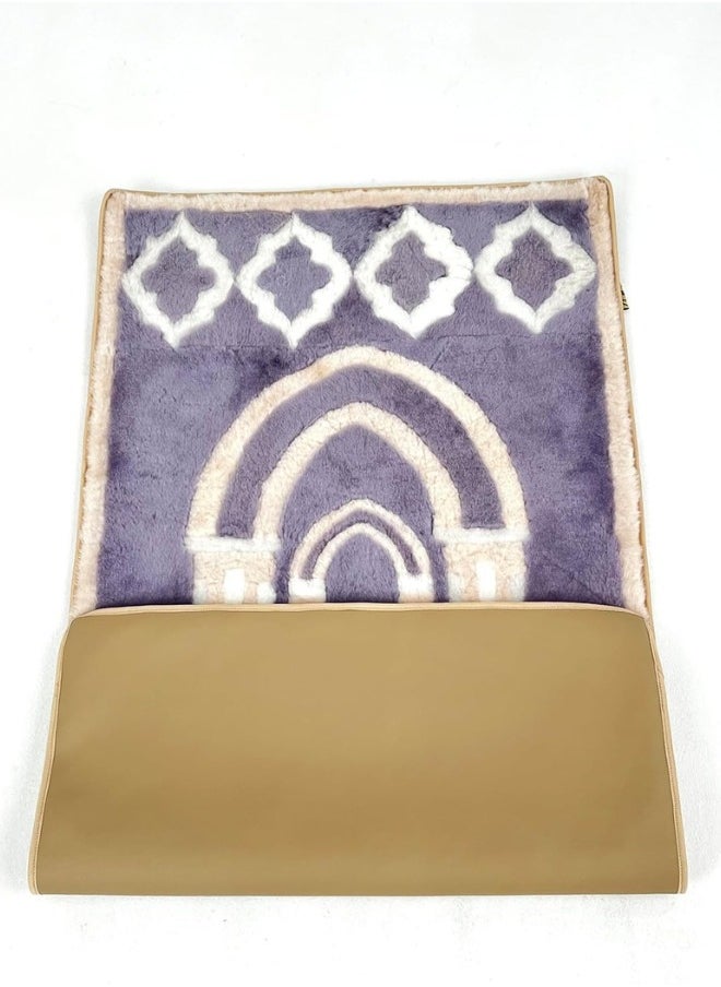 MySheep - Muslim Prayer Rug  Non Slip Natural Sheepskin Islamic Mat Handmade Thick Large Padded Sajadah Soft Luxury For Eid Al-Fitr Travel Home - Image 1