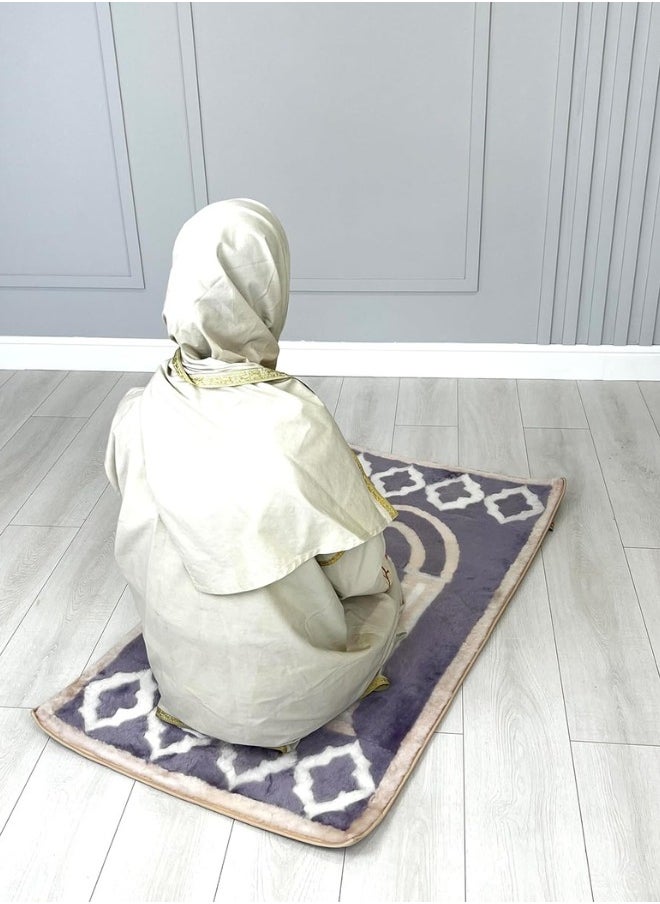 MySheep - Muslim Prayer Rug  Non Slip Natural Sheepskin Islamic Mat Handmade Thick Large Padded Sajadah Soft Luxury For Eid Al-Fitr Travel Home - Image 1