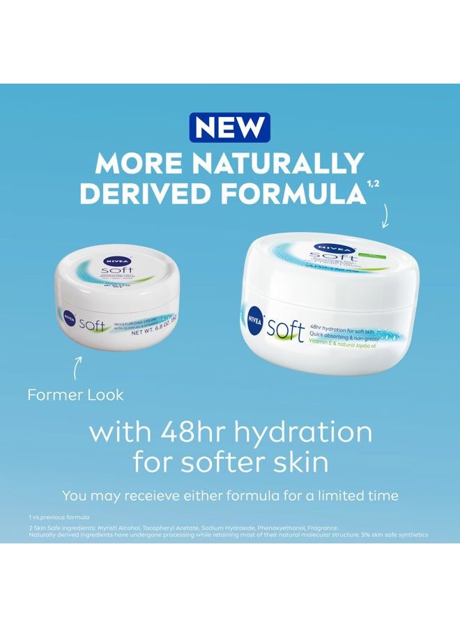 Nivea Nivea Soft Refreshingly Moisturizing Face, Body and Hand Cream, 3 Pack of 6.8 Oz Jars - Image 2