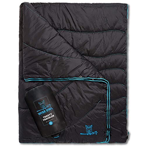 Wise Owl Outfitters Wise Owl Outfitters Nylon Camping Blanket  Packable  Waterproof Camping Quilt  Stadium Blanket Backpacking Travel and Hiking 