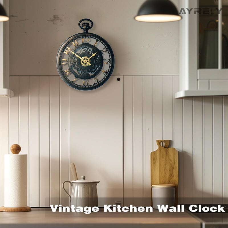 AYRELYÂ® 13IN Decorative Wall Clock - Oversized 3D Steampunk Large Wall Clock, Vintage Industrial Steampunk Large Clock for Living Room DÃ©cor - Image 5