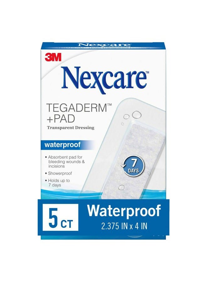 BioGaia Tegaderm + Pad Transparent Dressing, Clear Breathable Dressing Holds Fast for 7 Days, Waterproof for Safe Bathing - 5 Dressings  - Image 1