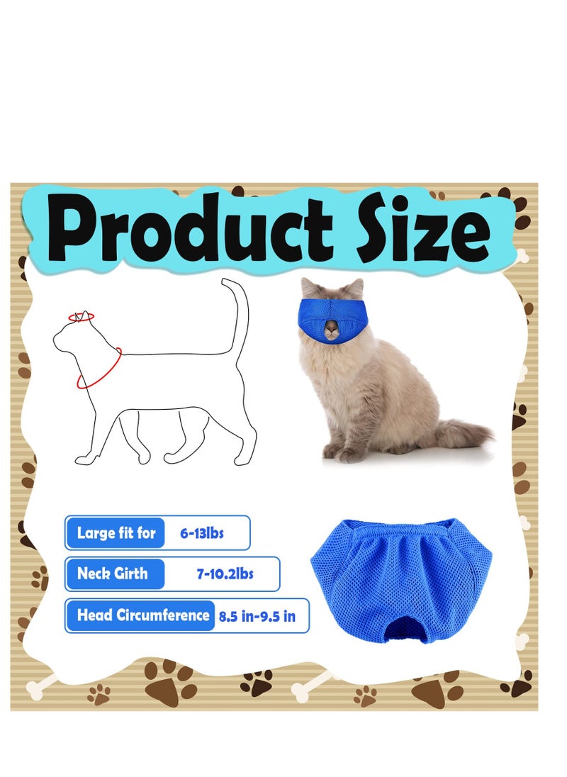 SYOSI - 6 Pcs Cat Muzzle for Grooming, Breathable Mesh Muzzles, Gentle and Soft Muzzle, Colorful Cat Mouth Guard Muzzle for Anti Biting Chewing Grooming (Black, Blue, Gray, Light Gray, Pink, Light Blue) - Image 1