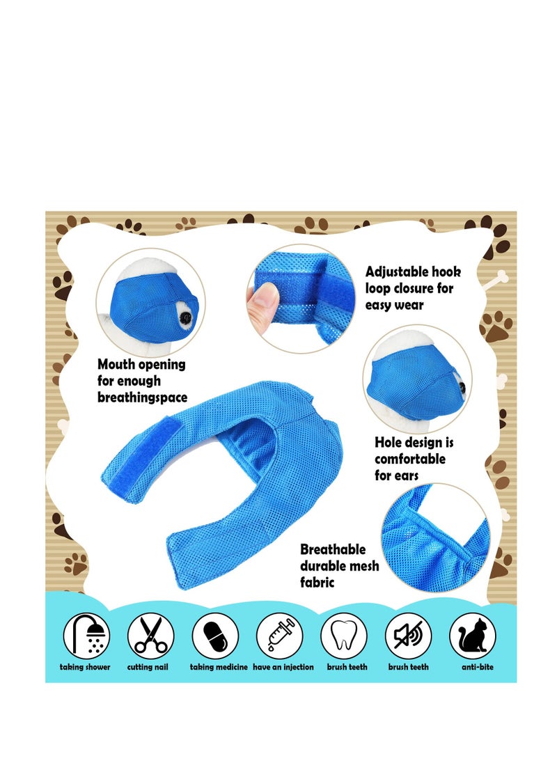 SYOSI - 6 Pcs Cat Muzzle for Grooming, Breathable Mesh Muzzles, Gentle and Soft Muzzle, Colorful Cat Mouth Guard Muzzle for Anti Biting Chewing Grooming (Black, Blue, Gray, Light Gray, Pink, Light Blue) - Image 1