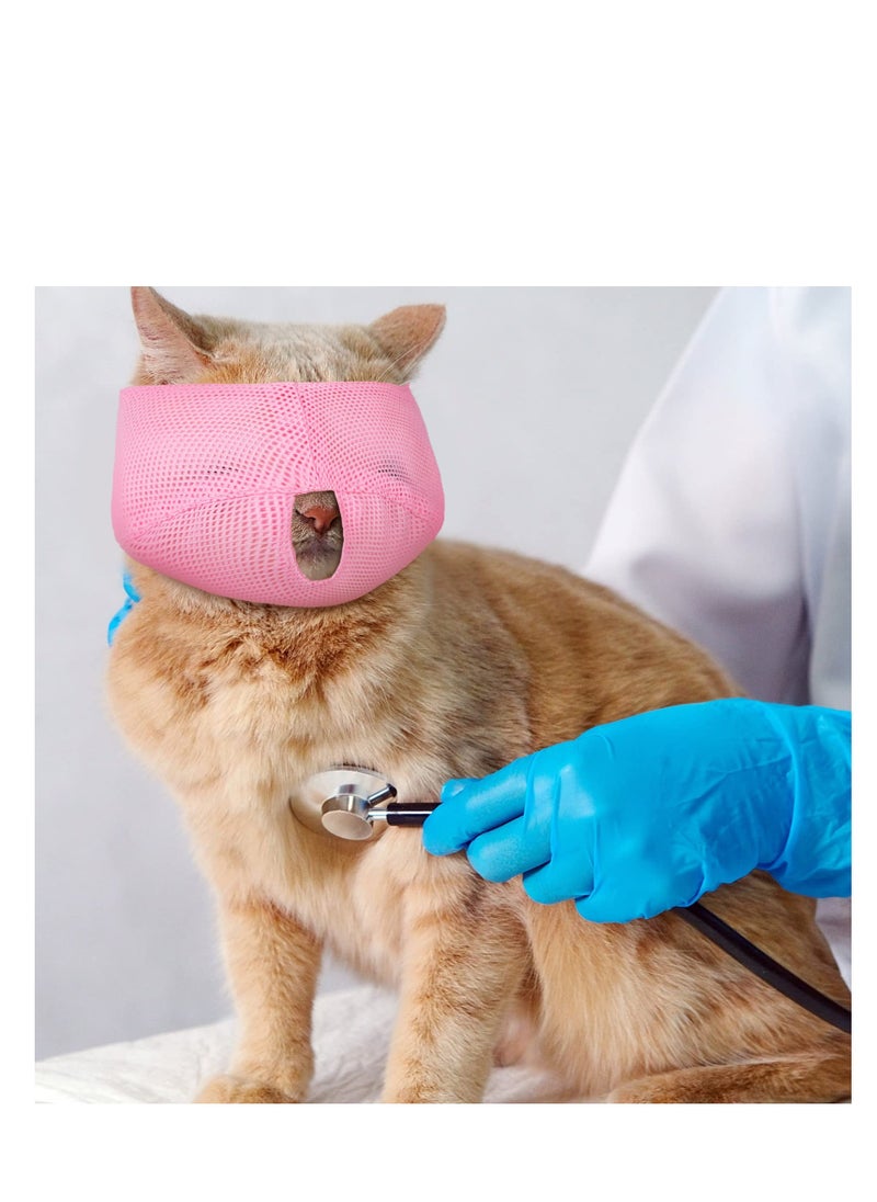 SYOSI - 6 Pcs Cat Muzzle for Grooming, Breathable Mesh Muzzles, Gentle and Soft Muzzle, Colorful Cat Mouth Guard Muzzle for Anti Biting Chewing Grooming (Black, Blue, Gray, Light Gray, Pink, Light Blue) - Image 1