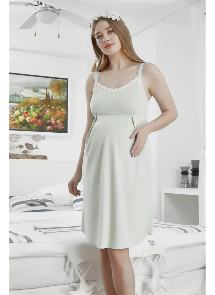 Cossy By Aqua 22515 Maternity and Postpartum Strap Nightgown-Cream