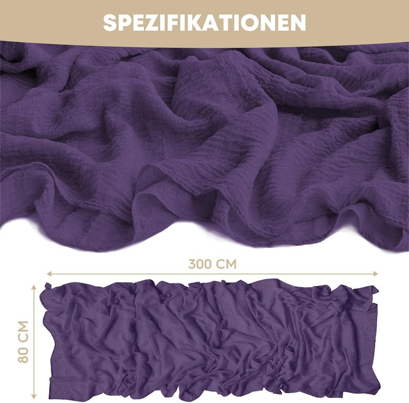 Artoid Mode Boho Purple Gauze Wedding Cheesecloth Table Runner, 30x120 Inch Seasonal Fabric Kitchen Dining Holiday Table Decor for Home Party - Image 5