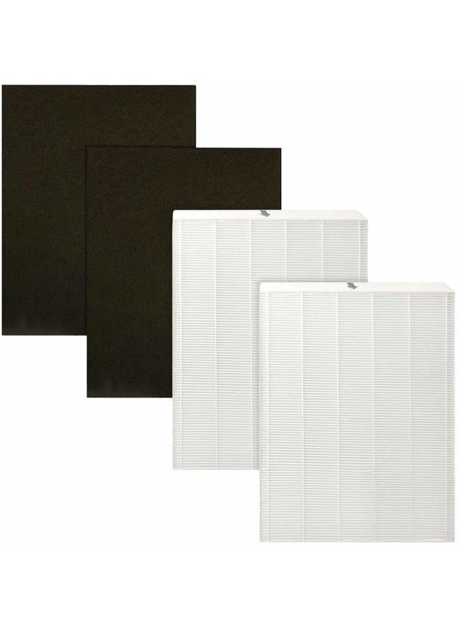 Fette Filter Air Purifier Filters Compatible with Oreck Airinstinct 75, 100, 100, 150, 200 HEPA , Contains 2 HEPA and 2 Carbon Replacement Filters - Pack of 2 - Image 1