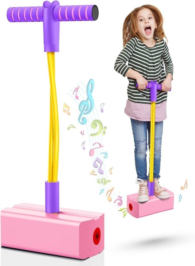 Fruhrer Pogo Jumper for Kids Fun Toys Autistic Fun Sports Games Presents for Kids Grow Taller in Jumping Game Outdoor Toys for Toddlers Garden Toys Boys Girl Gifts Pogo Jump Makes Pop Sounds (Pink) - Image 1