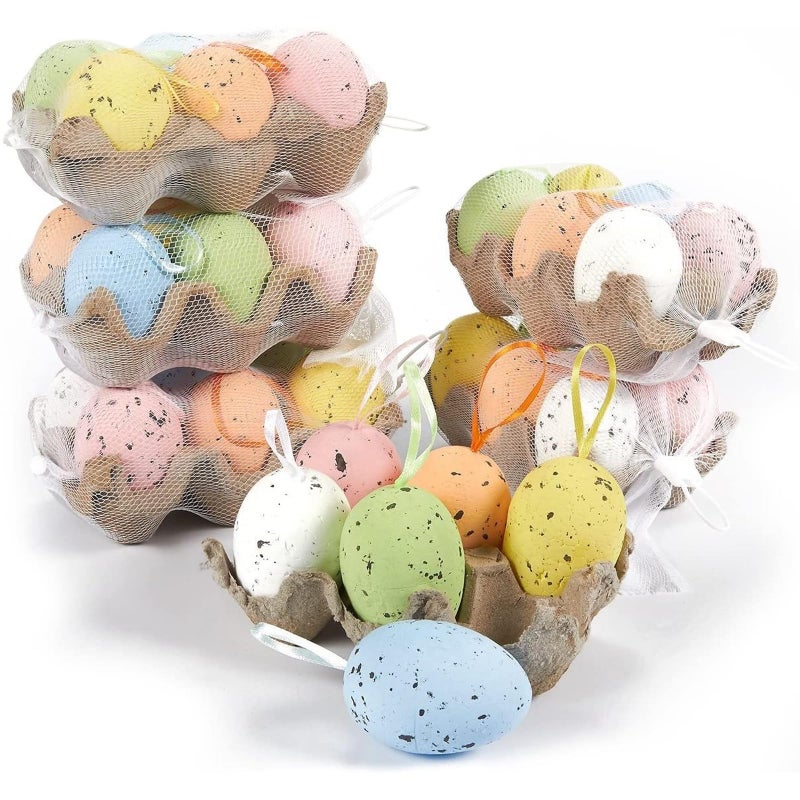Juvale 36 Pack Easter Egg Ornaments 6 Colorful Metallic Gold Designs Ideal Plastic Eggs Easter Decorations for DIY Arts  Crafts Projects 3 x 175 x 175 inches