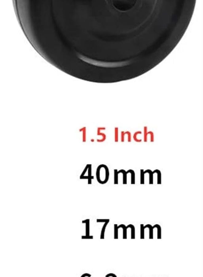 1 5 Inch Rubber Wheel With M8 Brake Universal Caster For Small Cart Storage Rack 4Pcs Black - Image 3