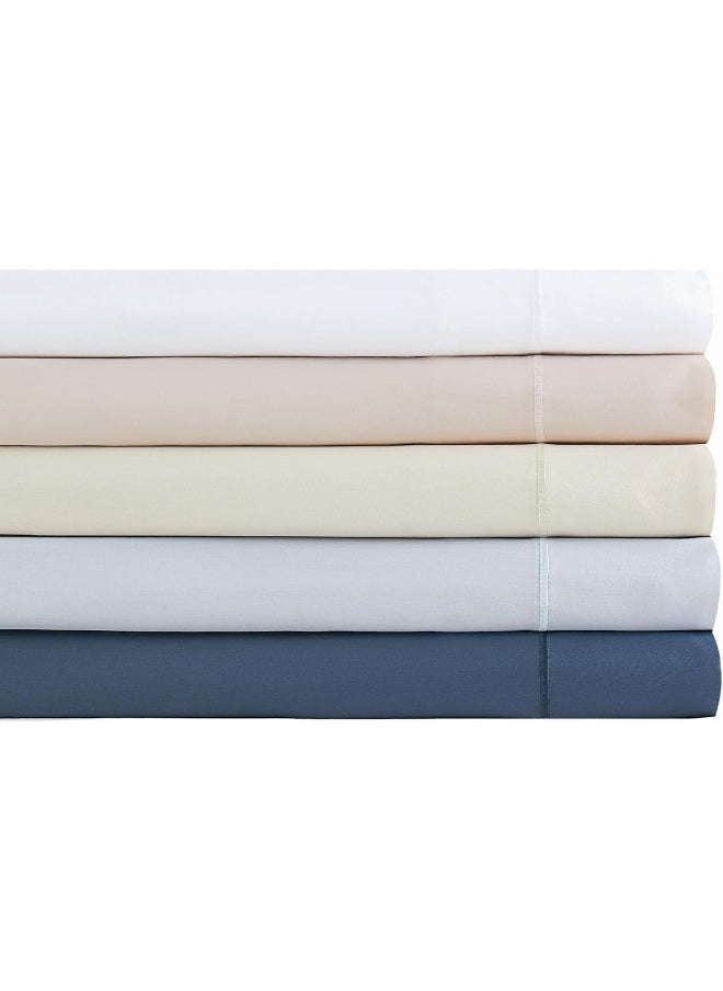 Charisma Charisma 310 Thread Count Classic Solid Cotton Sateen Queen Sheet Set in Almond Milk  - Image 3