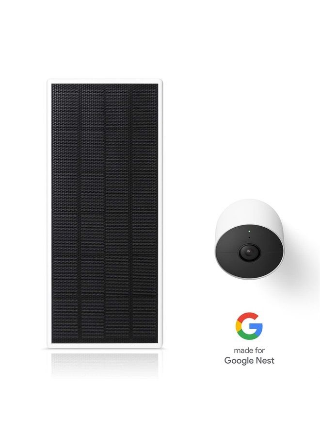 Wasserstein Solar Panel for Google Nest Cam Outdoor or Indoor, Battery - 2.5W Solar Power - Made for Google Nest - Image 1