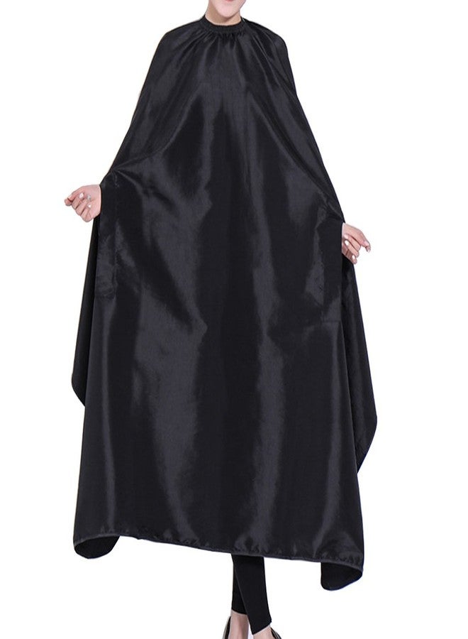OLizee Hair Cut Hairdressing Cape Cloth Apron Stretch Out Hand Waterproof Salon Barber Gown 57 x 63, (Black) - Image 1