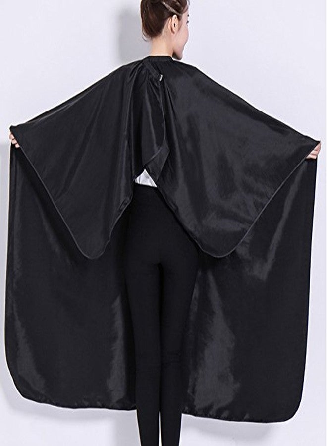 OLizee Hair Cut Hairdressing Cape Cloth Apron Stretch Out Hand Waterproof Salon Barber Gown 57 x 63, (Black) - Image 2