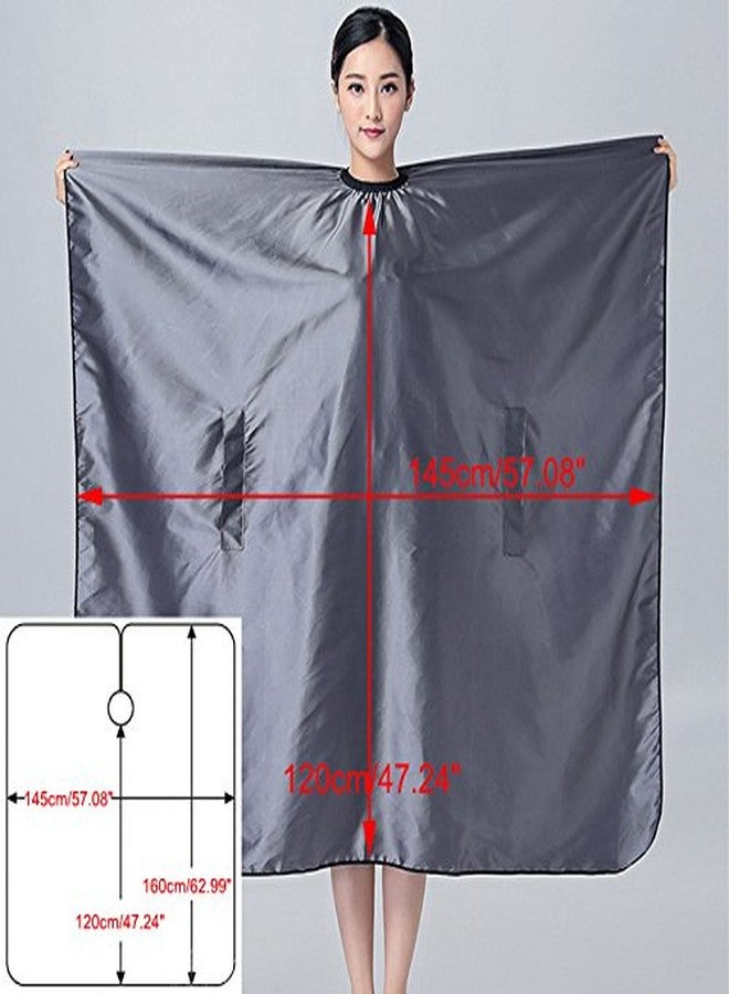 OLizee Hair Cut Hairdressing Cape Cloth Apron Stretch Out Hand Waterproof Salon Barber Gown 57 x 63, (Black) - Image 3