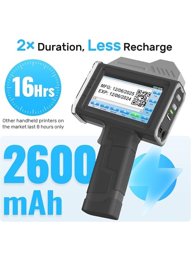 بنتساي طابعة حبر محمولة BENTSAI BT-HH6210B بعرض 1 بوصة (25.4 مم) – ماكينة طباعة تاريخ الإنتاج والانتهاء وترميز الباركود وQR وأرقام الدُفعات - Image 5