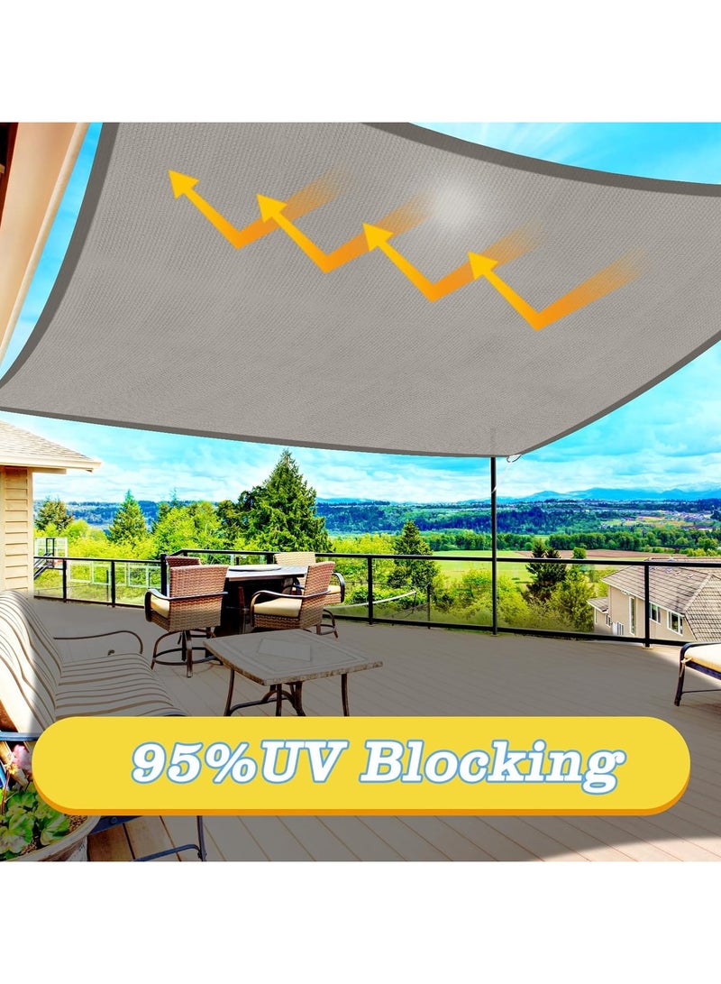 Sun Shade Sail Rectangle Sun Shade Canopy Water Permeable UV Block Sunshade Sail Shade for Backyard Yard Deck Patio Garden Outdoor Activities Sunshade Cover - Image 3
