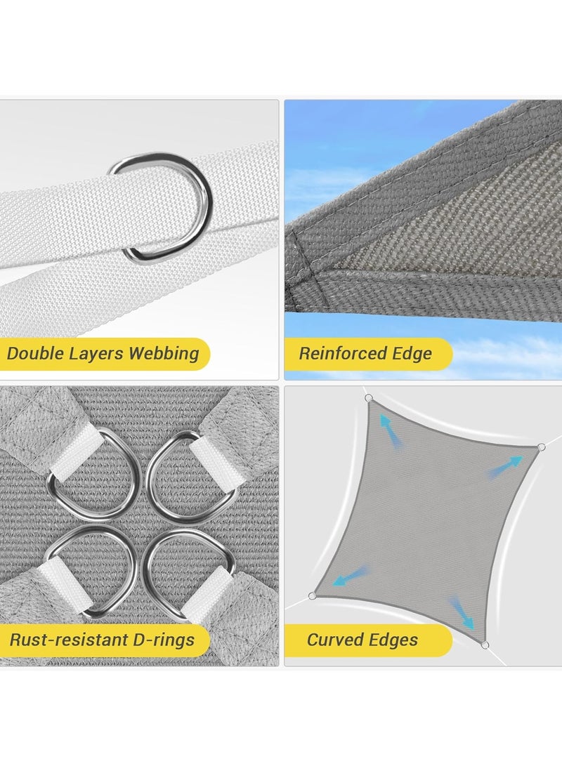 Sun Shade Sail Rectangle Sun Shade Canopy Water Permeable UV Block Sunshade Sail Shade for Backyard Yard Deck Patio Garden Outdoor Activities Sunshade Cover - Image 4
