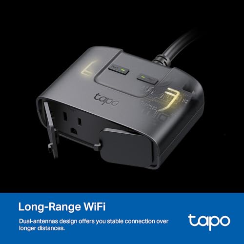 tapo مقبس ذكي خارجي من TP-Link Tapo Matter، 2 مخرج فردي، مقاومة للطقس IP65، يعمل مع Apple Home وAlexa وGoogle Home، نطاق واي فاي طويل، 2.4G واي فاي فقط، معتمد من ETL (Tapo P400M) - Image 5